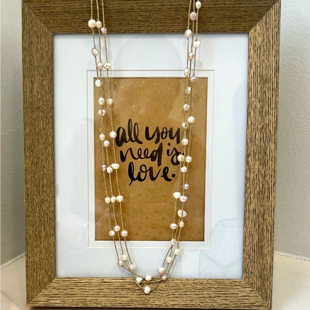 ☀️ Extra Long Multi Strand Station Pearl Necklace